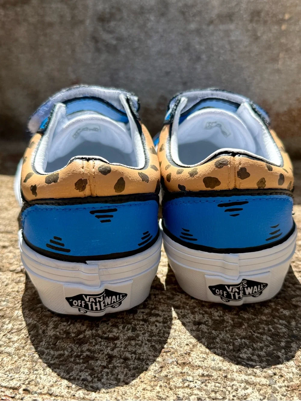 Kids Blue, chocolate chip Velcro Sneakers